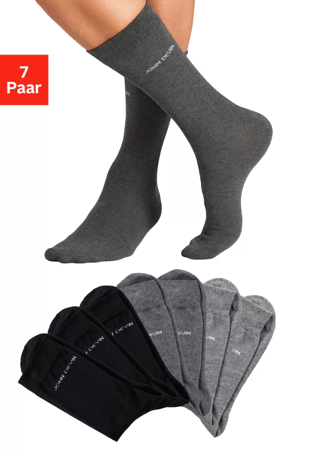 John Devin Basicsocken, (Packung, 7 Paar), für jeden Tag günstig online kaufen