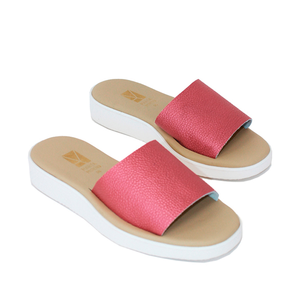 Gestreifte Plateau-sandalen Aus Upcycled günstig online kaufen