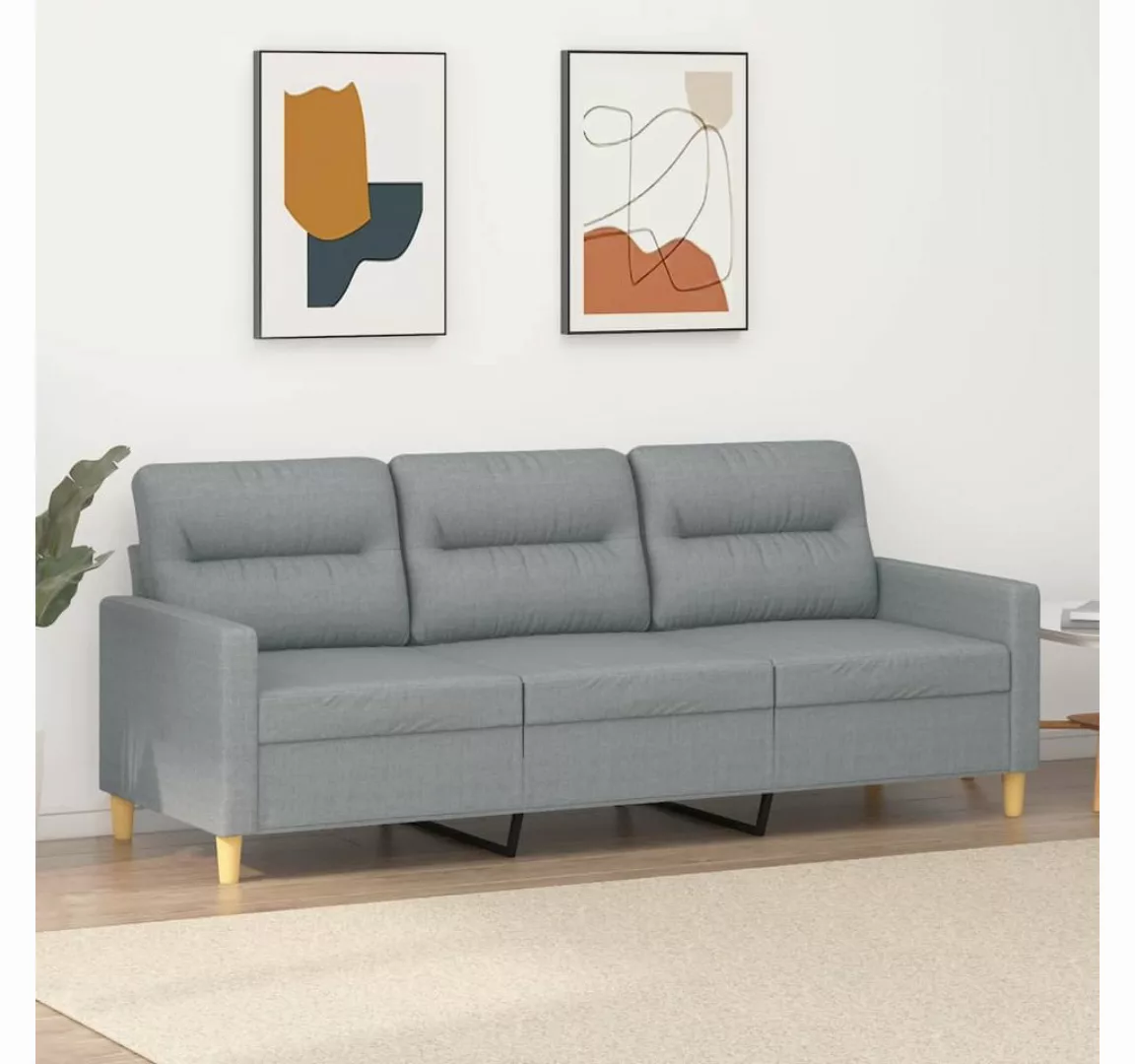 vidaXL Sofa 3-Sitzer-Sofa Hellgrau 180 cm Stoff günstig online kaufen