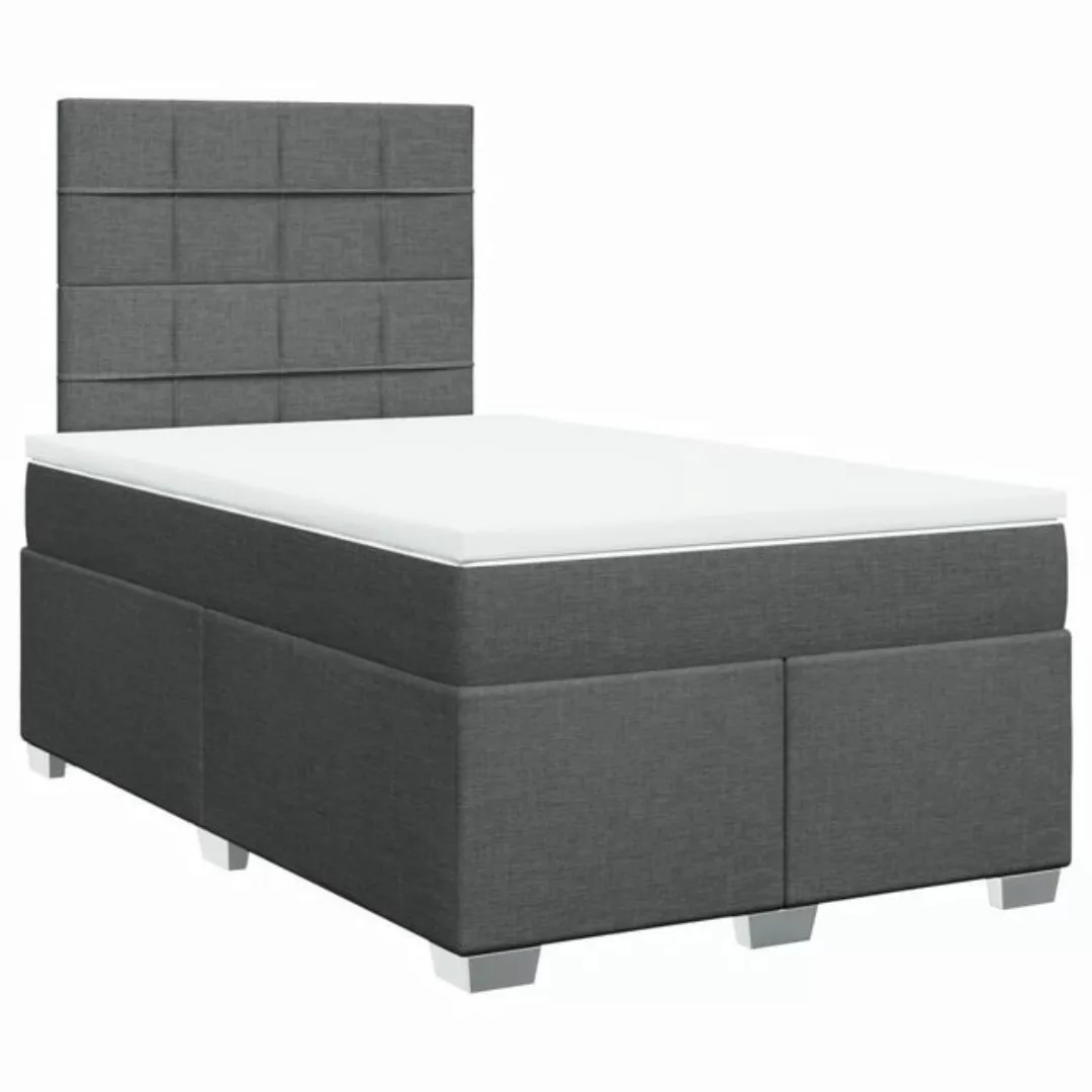 vidaXL Bett Boxspringbett mit Matratze Dunkelgrau 120x190 cm Stoff günstig online kaufen