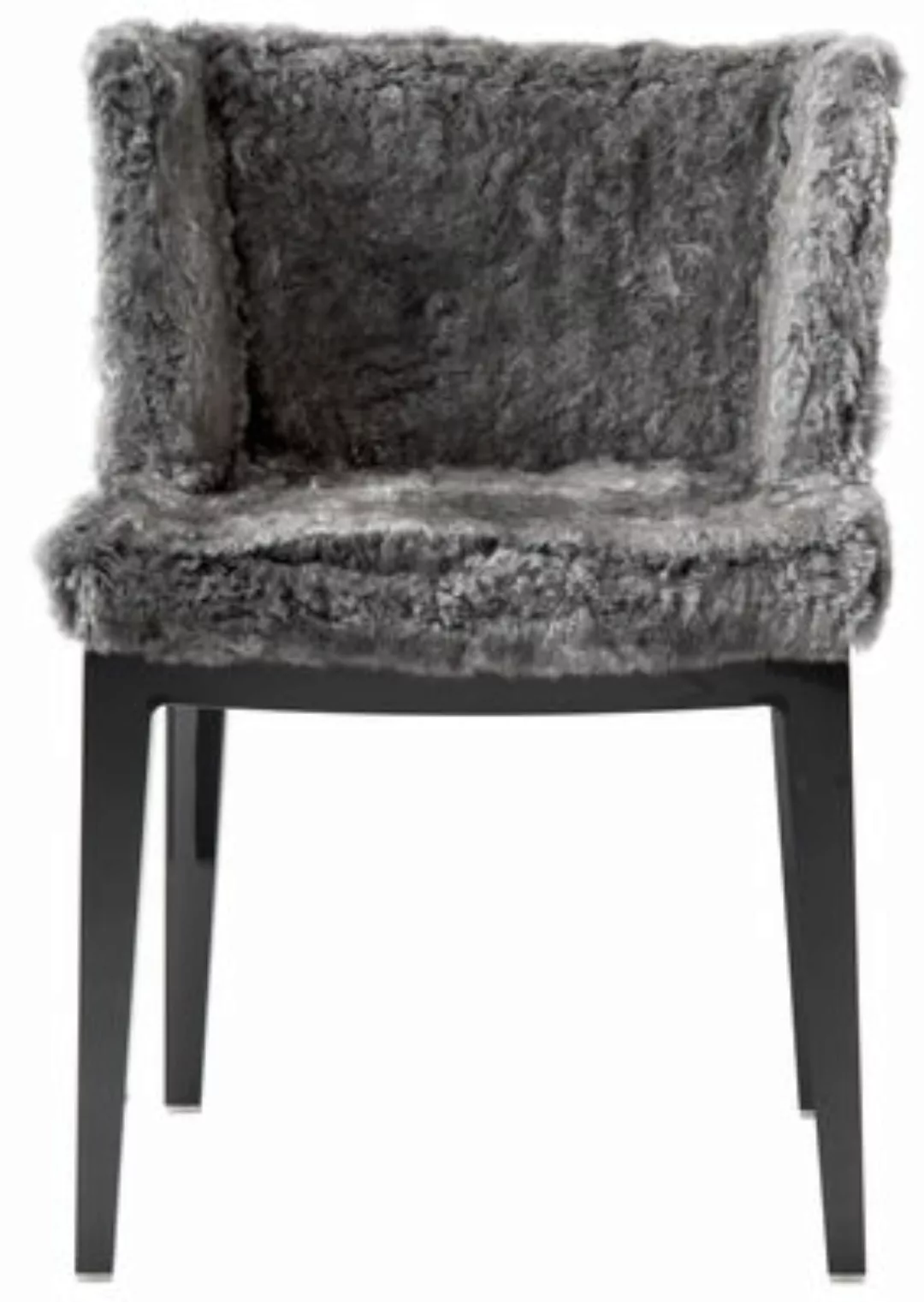 Gepolsterter Sessel Mademoiselle Kravitz textil grau schwarz Sessel - Karte günstig online kaufen