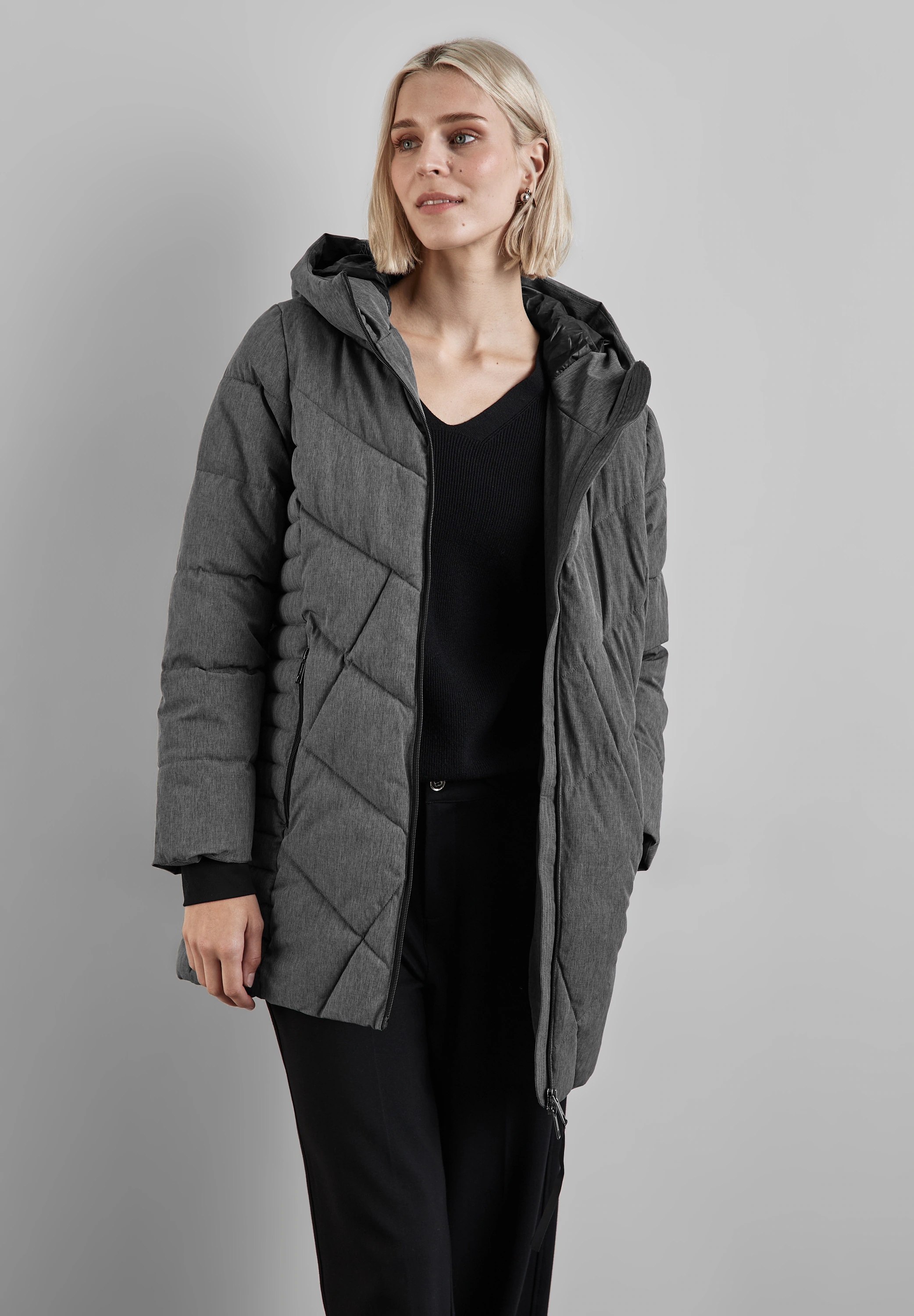 STREET ONE Steppjacke, mit Kapuze, mit Kapuze mit Tunnelzugband günstig online kaufen