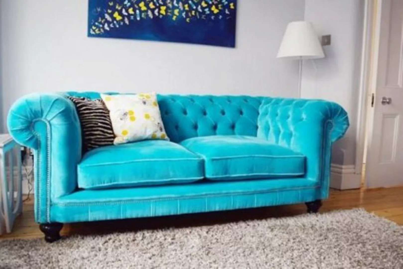 JVmoebel 3-Sitzer Chesterfield Design Polster Couch Sofa Garnitur Luxus Tex günstig online kaufen
