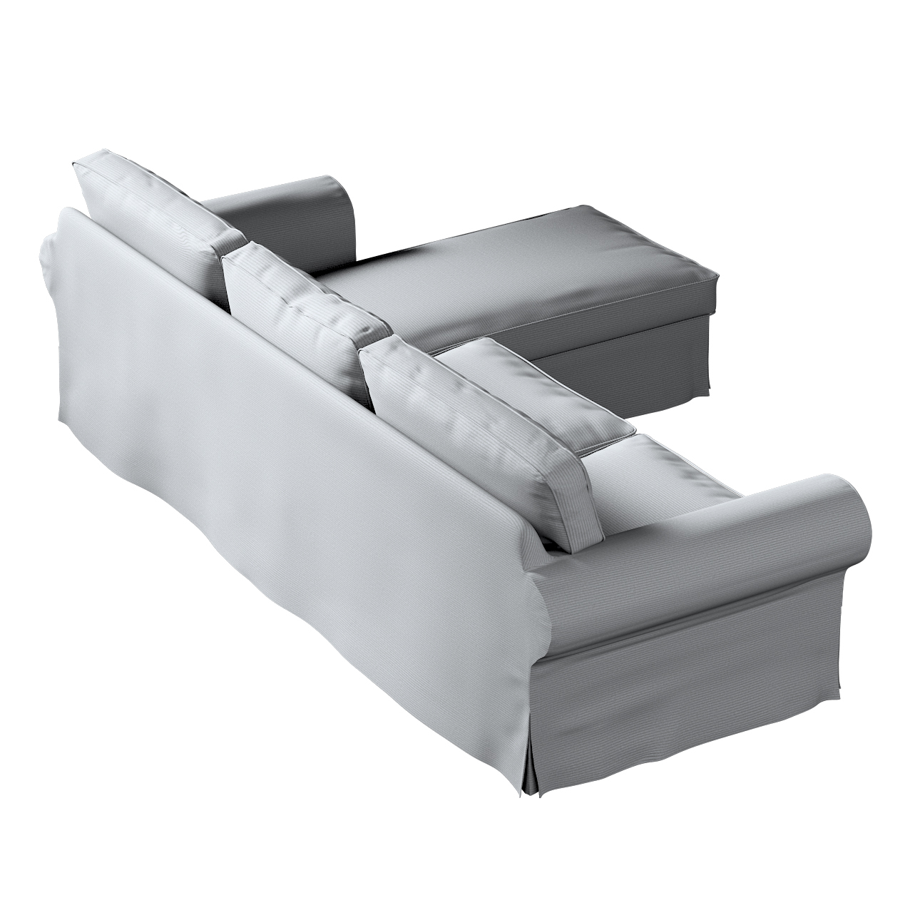 Bezug für Ektorp 2-Sitzer Sofa mit Recamiere, hellgrau, Ektorp 2-Sitzer Sof günstig online kaufen