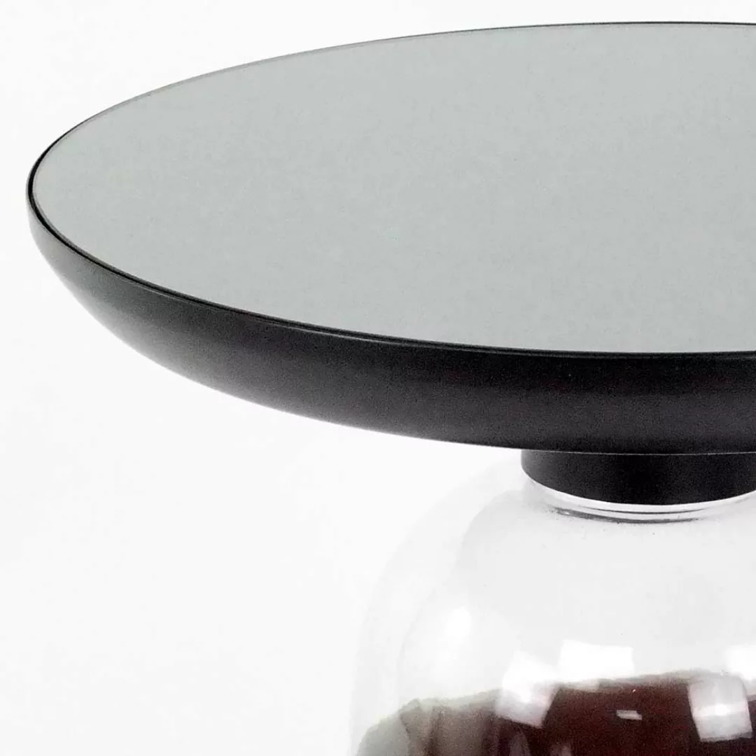 Moderner Beistelltisch mit runder Tischplatte Spiegelglas günstig online kaufen