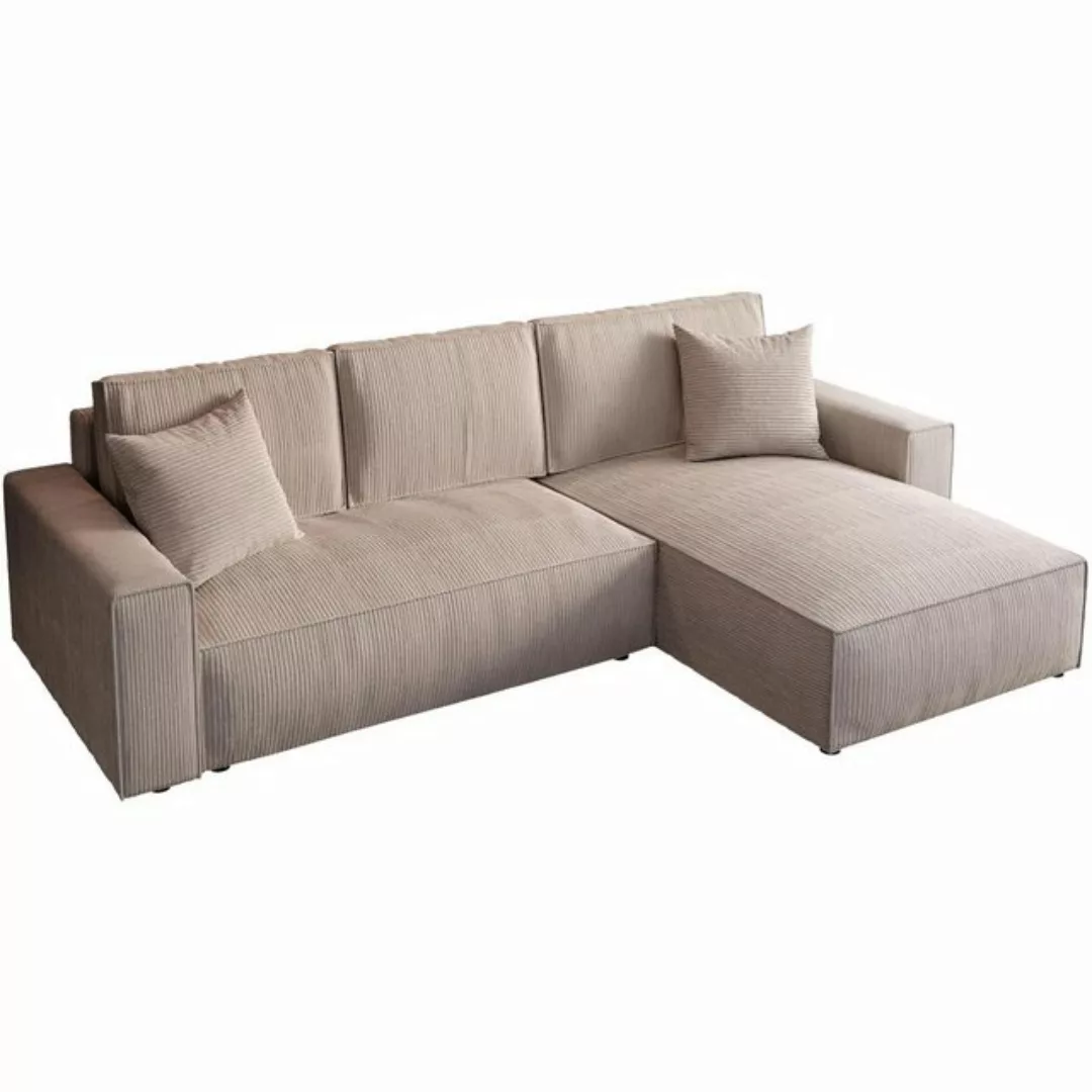 Beautysofa Ecksofa PARYS L, Polstersofa aus Cordstoff, Polsterecke mit Schl günstig online kaufen