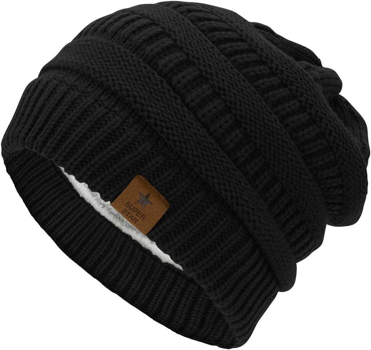Blusmart Fleecemütze Winterstrickmütze (Grobstrick, gefüttert, Thermomütze) günstig online kaufen