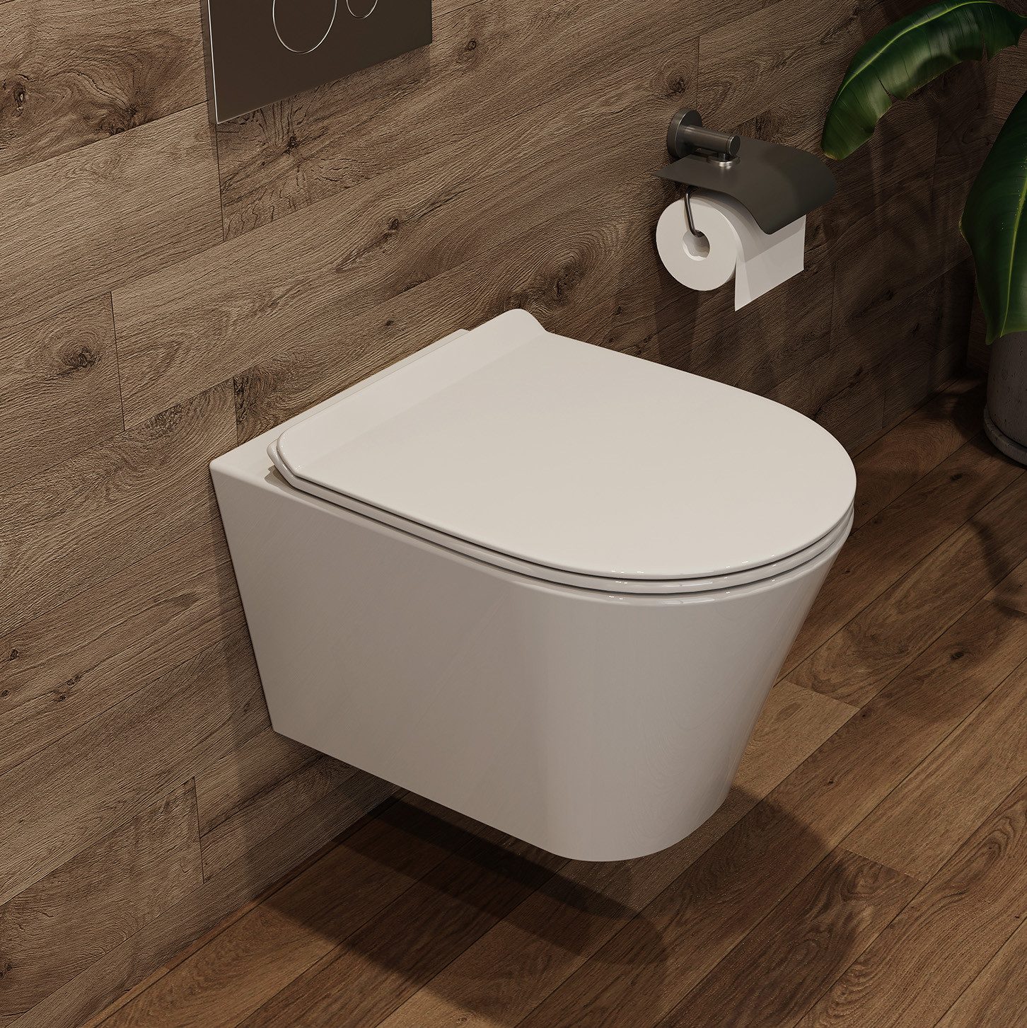HOROW Tiefspül-WC spülrandlose Hänge WC Toilette, günstig online kaufen