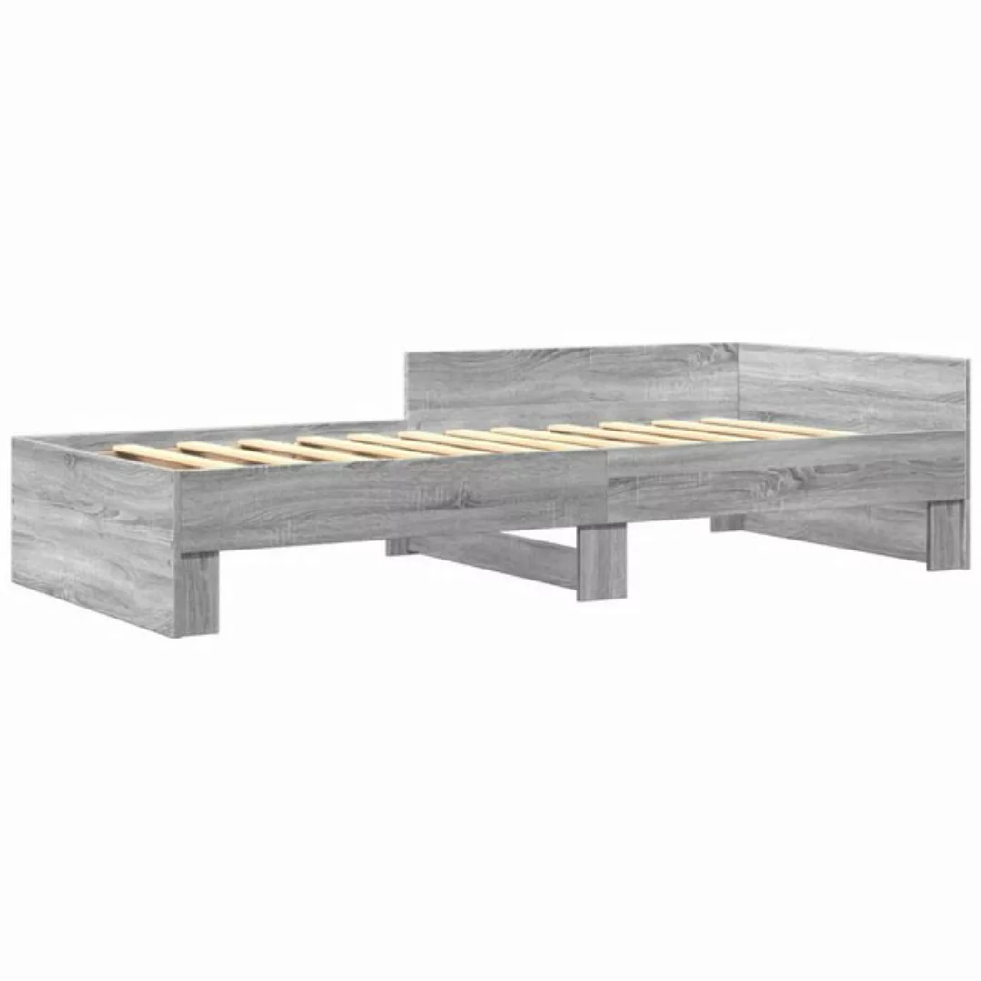 vidaXL Bett, Bettgestell Grau Sonoma 100x200 cm Holzwerkstoff günstig online kaufen