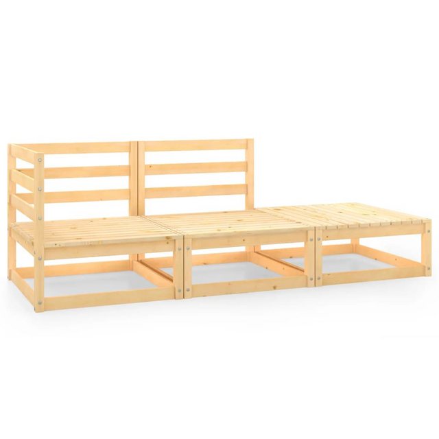 furnicato Sofa 3-tlg. Garten-Lounge-Set Massivholz Kiefer, 1 Teile günstig online kaufen