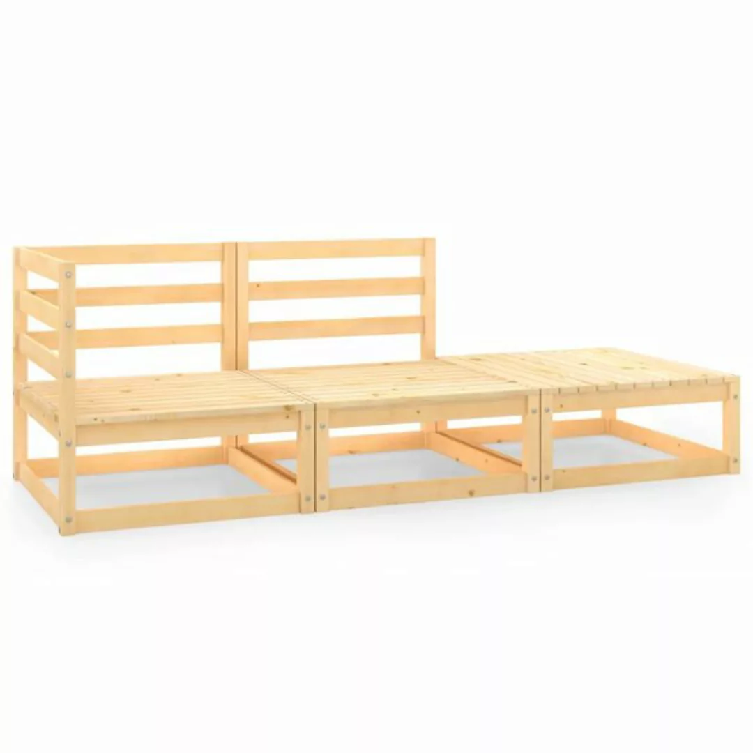 furnicato Sofa 3-tlg. Garten-Lounge-Set Massivholz Kiefer, 1 Teile günstig online kaufen