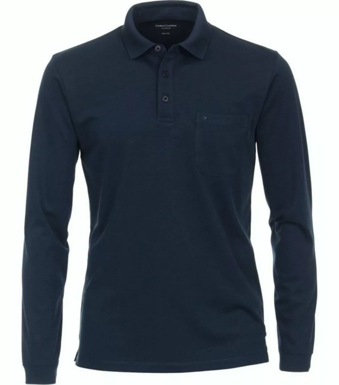 CASAMODA Langarmshirt Polo-Shirt unifarben Poloshirt günstig online kaufen