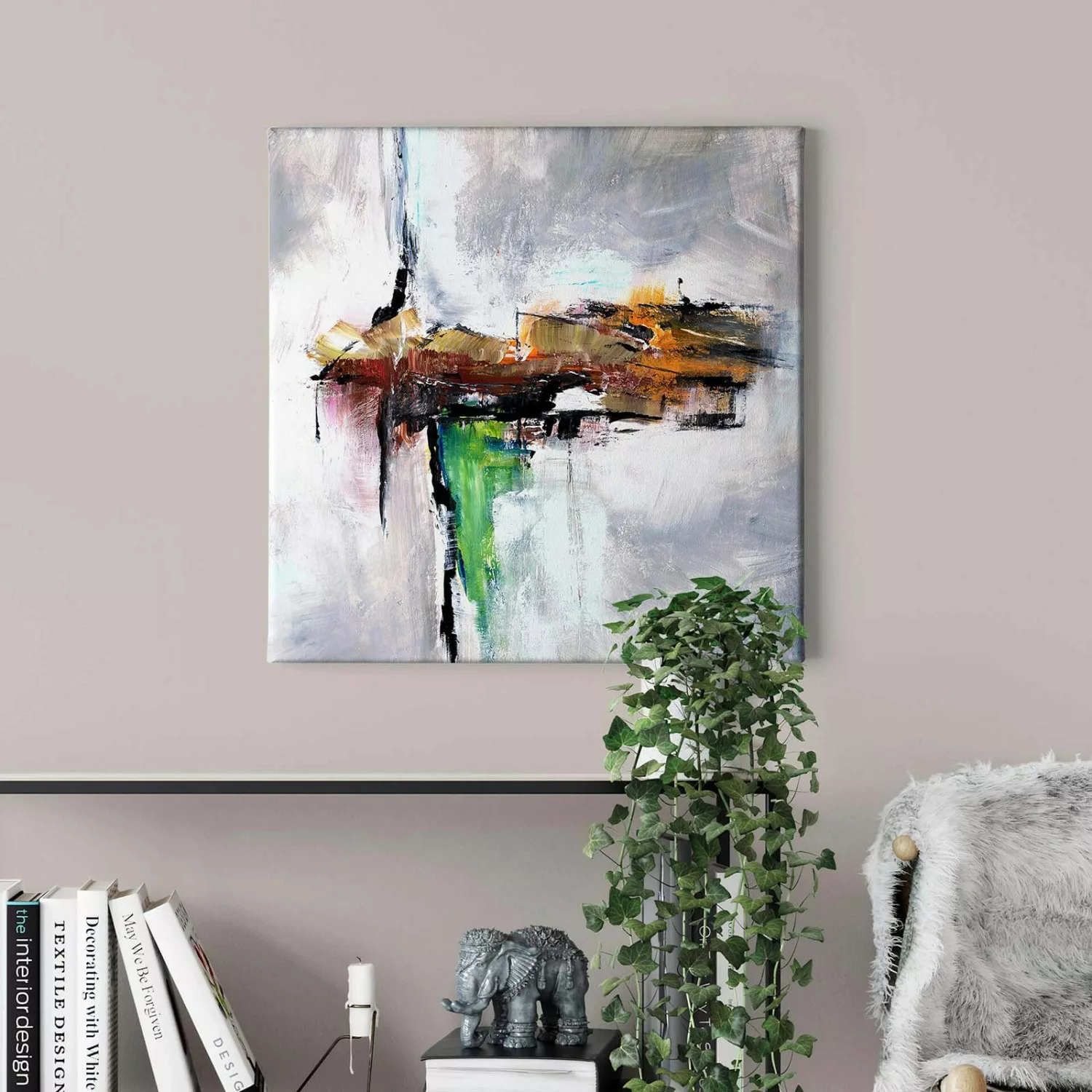 Bricoflor Abstrakte Kunst Leinwandbild Modernes Leinwand Bild Im Gemälde St günstig online kaufen