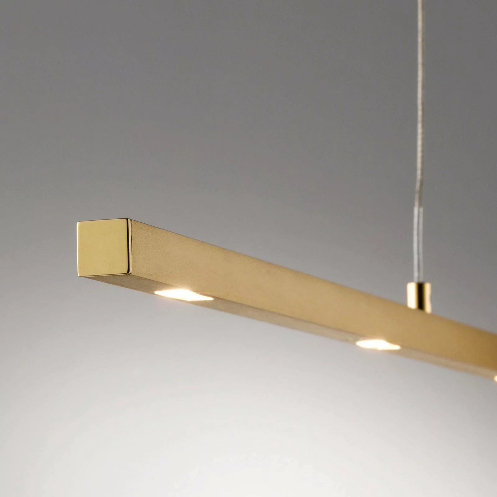 Quitani LED-Pendellampe Tolu, Länge 179 cm, messing günstig online kaufen