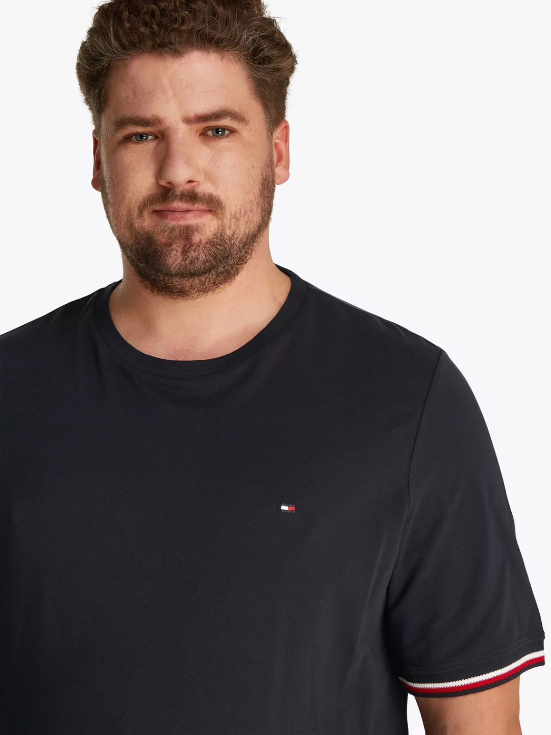 Tommy Hilfiger Big & Tall T-Shirt BT-GLOBAL STRIPE CUFF TEE-B Große Größen günstig online kaufen