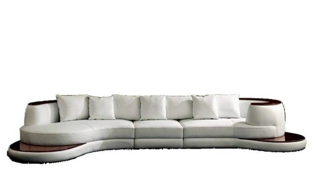 JVmoebel Sofa Rundsofa Designer Ecksofa Sofa Couch Polster Leder Wohnlandsc günstig online kaufen