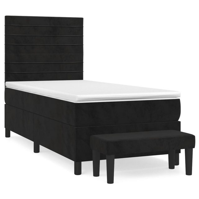 vidaXL Boxspringbett mit Matratze Schwarz 100x200 cm Samt1376682 günstig online kaufen