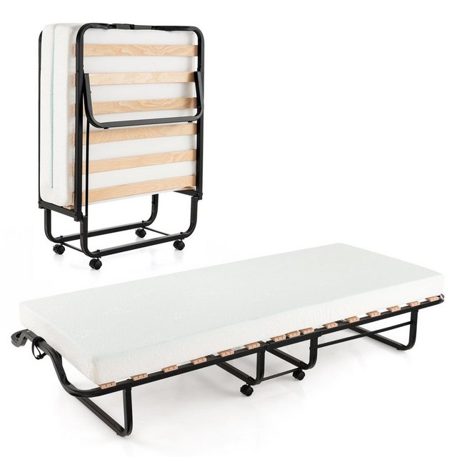 COSTWAY Gästebett klappbar, 80x200cm, Schaumstoffmatratze&Rollen, bis 220kg günstig online kaufen