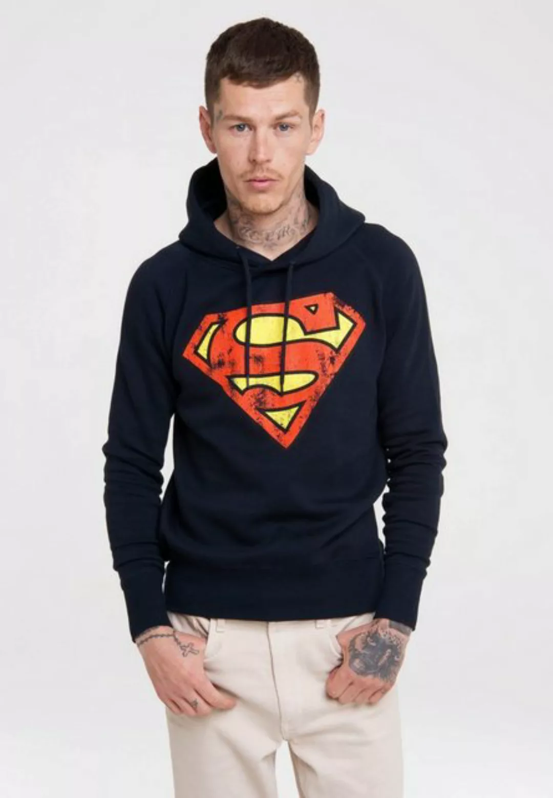 LOGOSHIRT Kapuzensweatshirt "DC – Superman Logo", mit Superhelden-Print günstig online kaufen