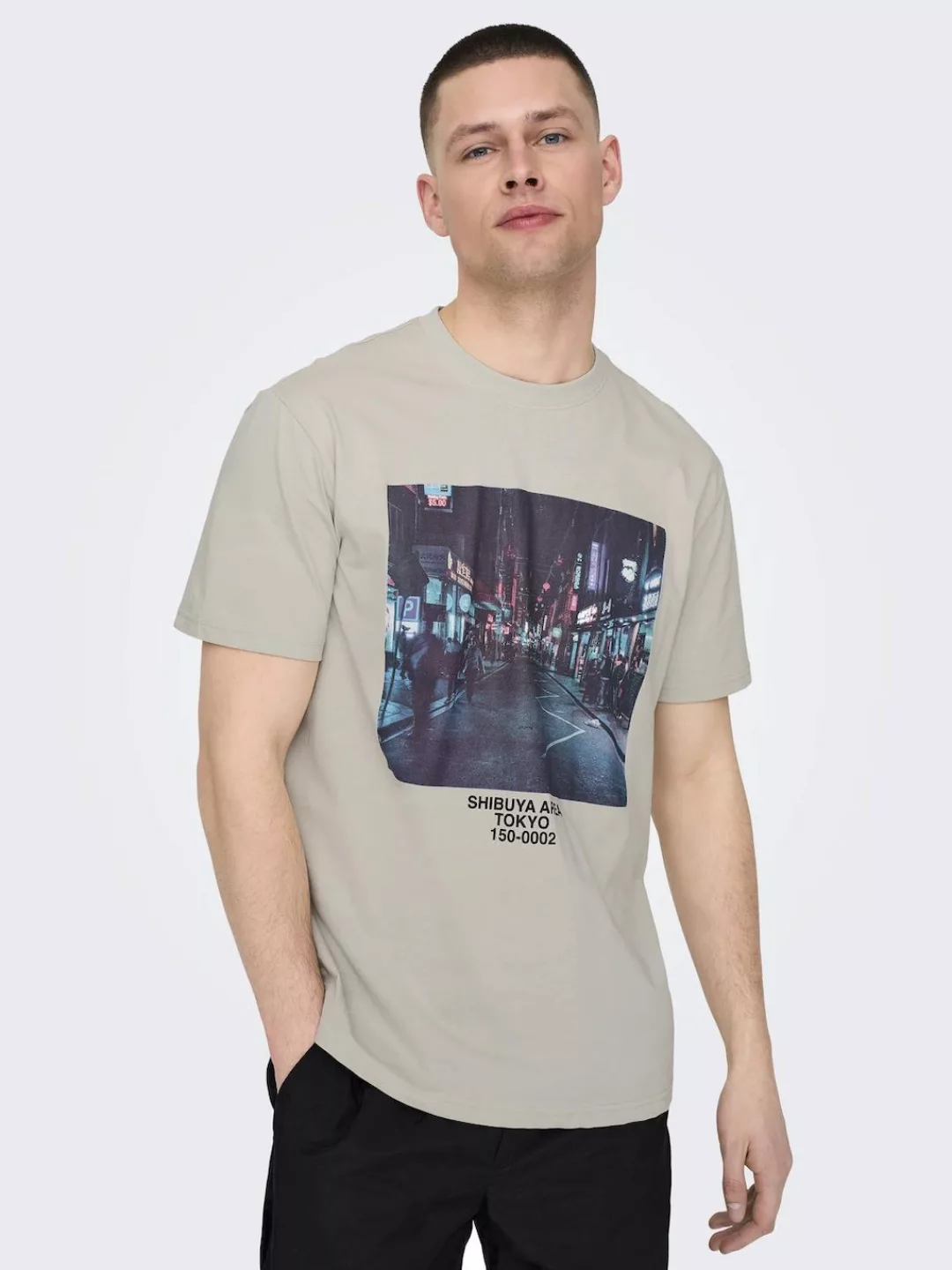 ONLY & SONS Kurzarmshirt "ONSLEX LIFE REG PHOTOPRINT SS TEE" günstig online kaufen