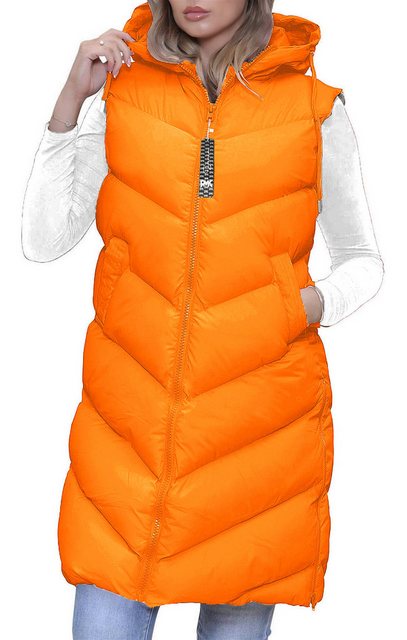 RMK Longweste Damen Steppweste Lang Weste Mantel Ärmellos Jacke Outdoor War günstig online kaufen