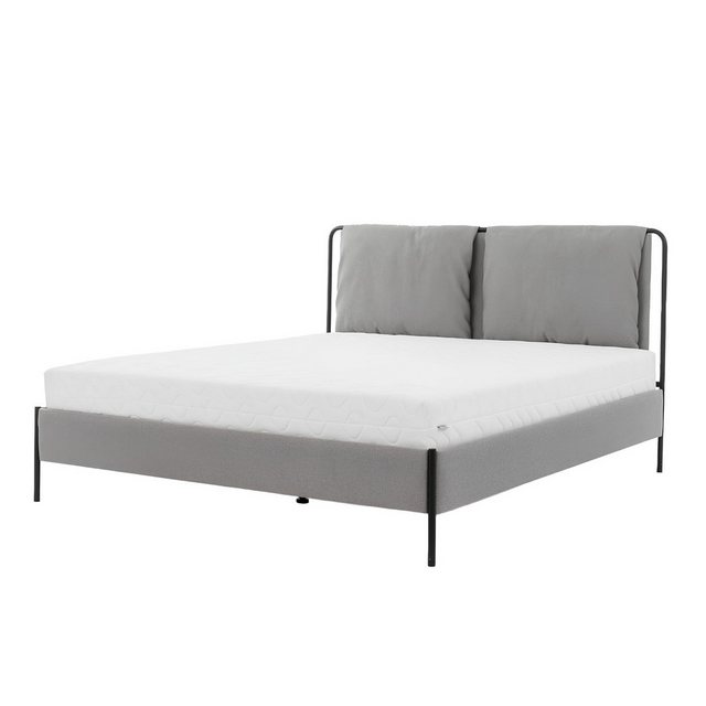 Xlmoebel Bett Zeitgemäßes Schlafzimmer-Bett mit grauem Doppelbett, Metallra günstig online kaufen