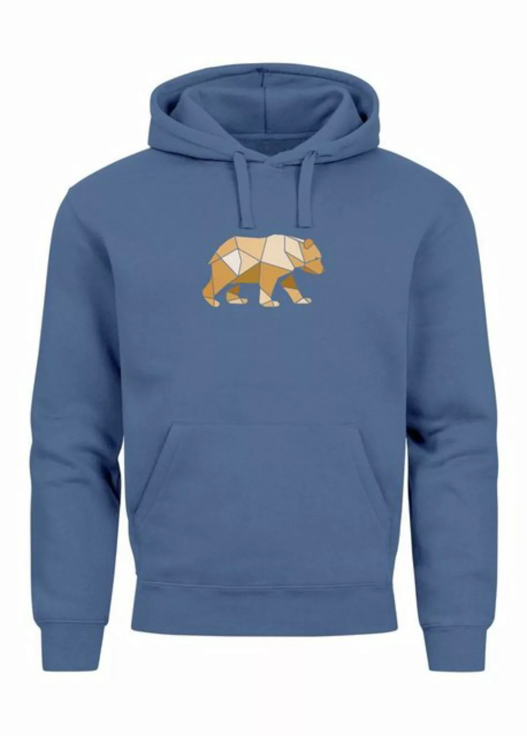 Neverless Hoodie Hoodie Herren Bär Aufdruck Grafik Outdoor Polygon Motive P günstig online kaufen