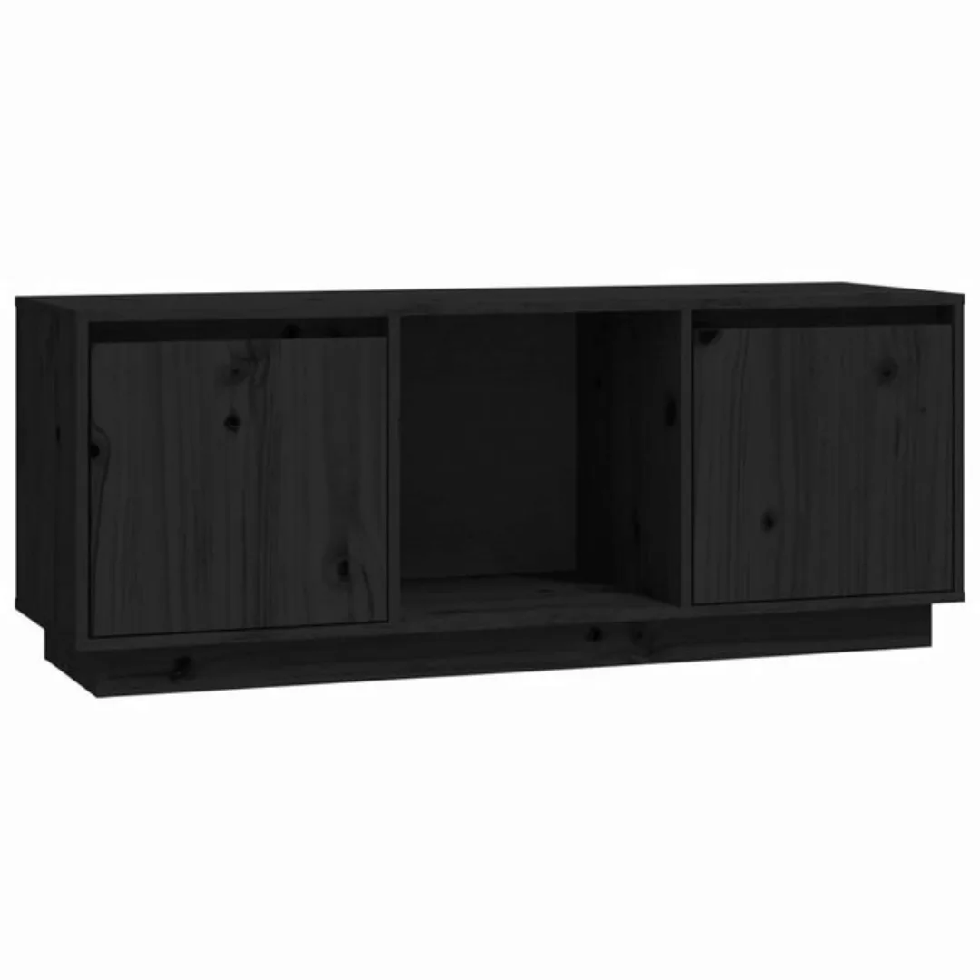 vidaXL TV-Schrank TV-Schrank Schwarz 110,5x35x44 cm Massivholz Kiefer Sideb günstig online kaufen