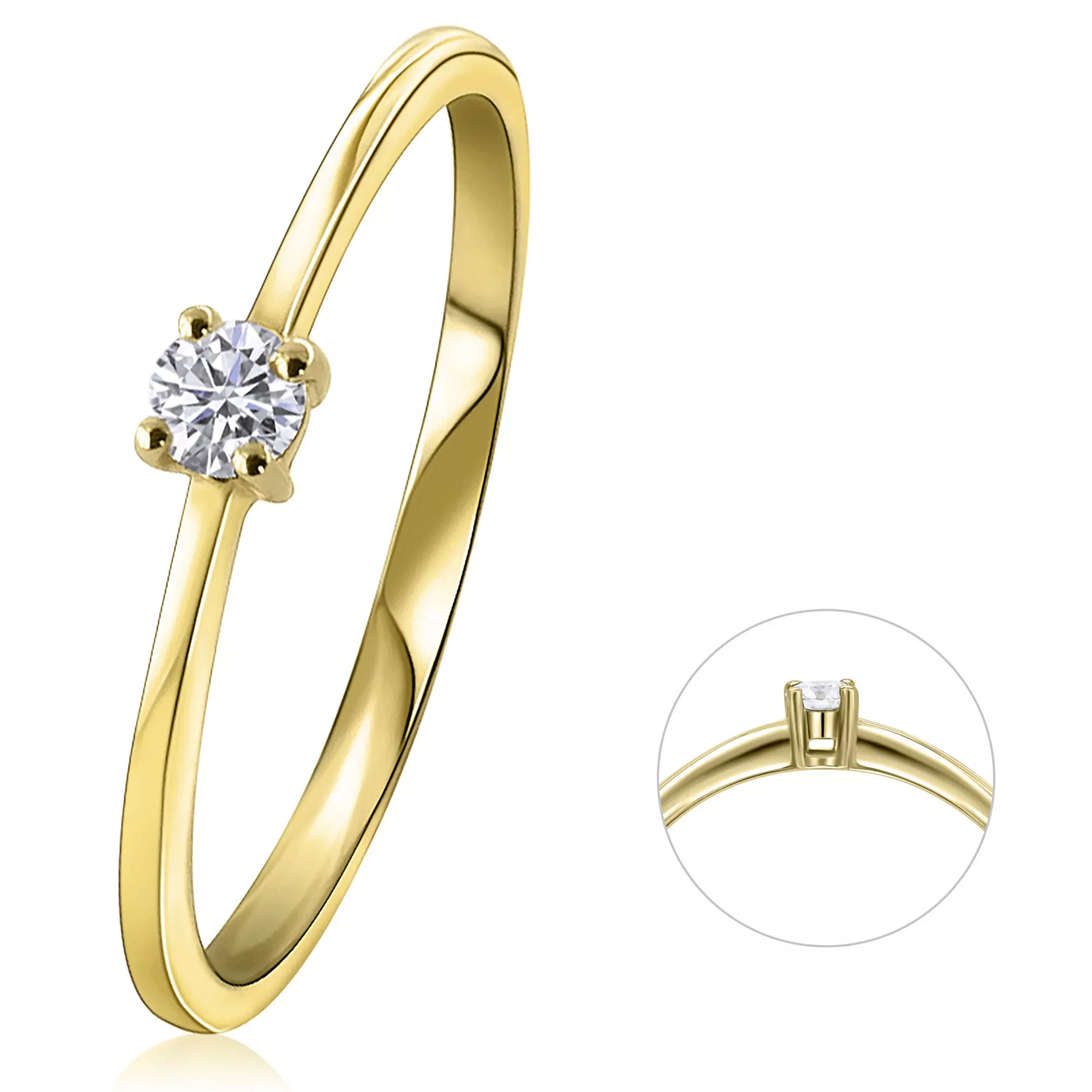 ONE ELEMENT Diamantring "0,10 ct Diamant Brillant Ring aus 585 Gelbgold", D günstig online kaufen
