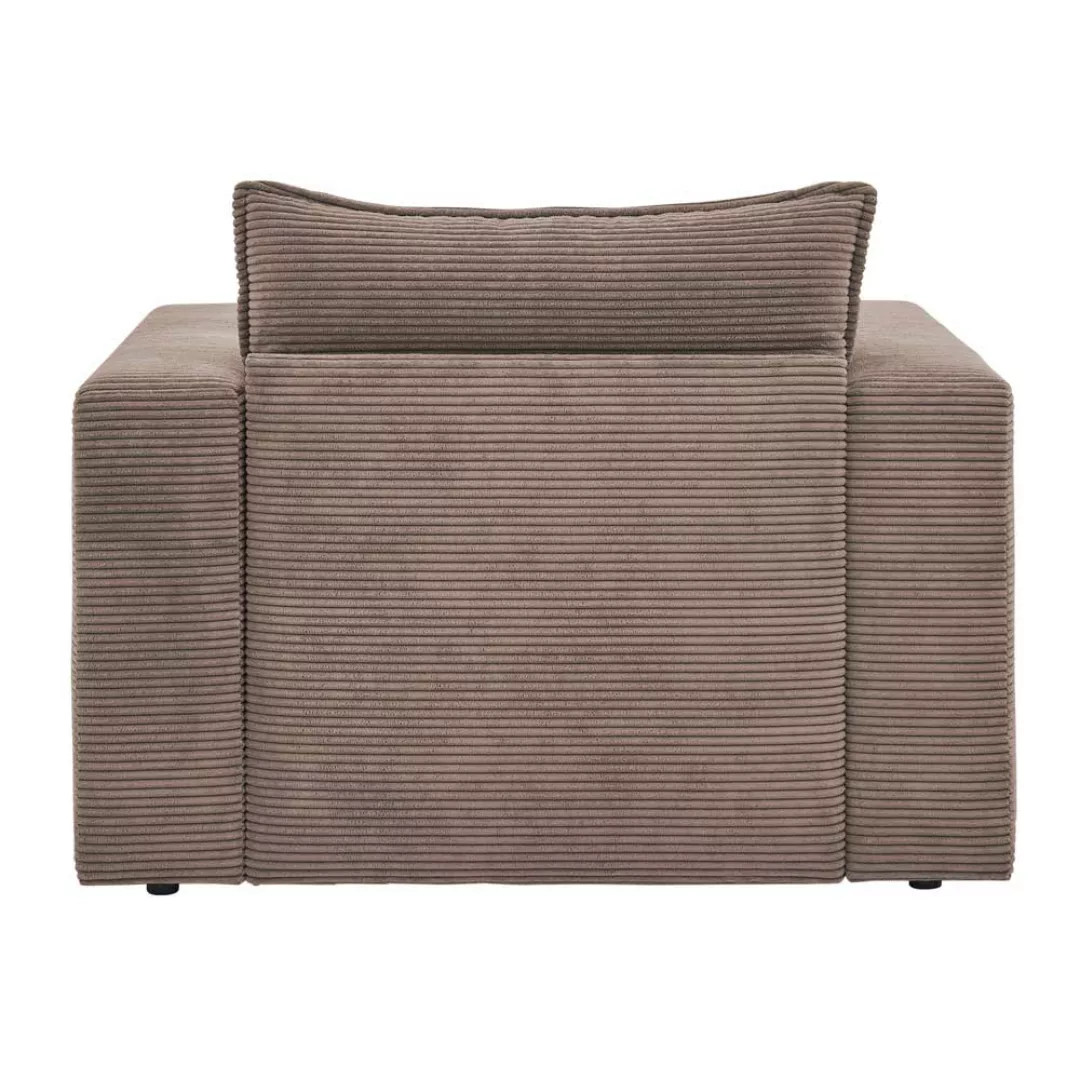 Hellbrauner Wohnzimmer Sessel aus Cord 110 cm breit - 91 cm tief günstig online kaufen