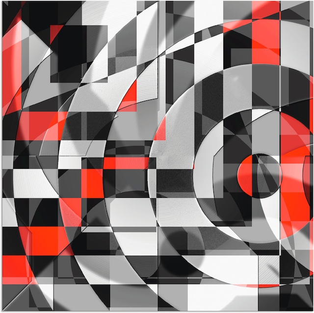Artland Wandbild "Schwarz weiß trifft rot Version 1", Muster, (1 St.), als günstig online kaufen