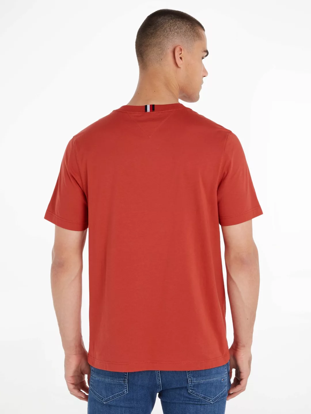 Tommy Hilfiger T-Shirt HILFIGER CHAINSTITCH TEE mit Markenprint auf der Bru günstig online kaufen