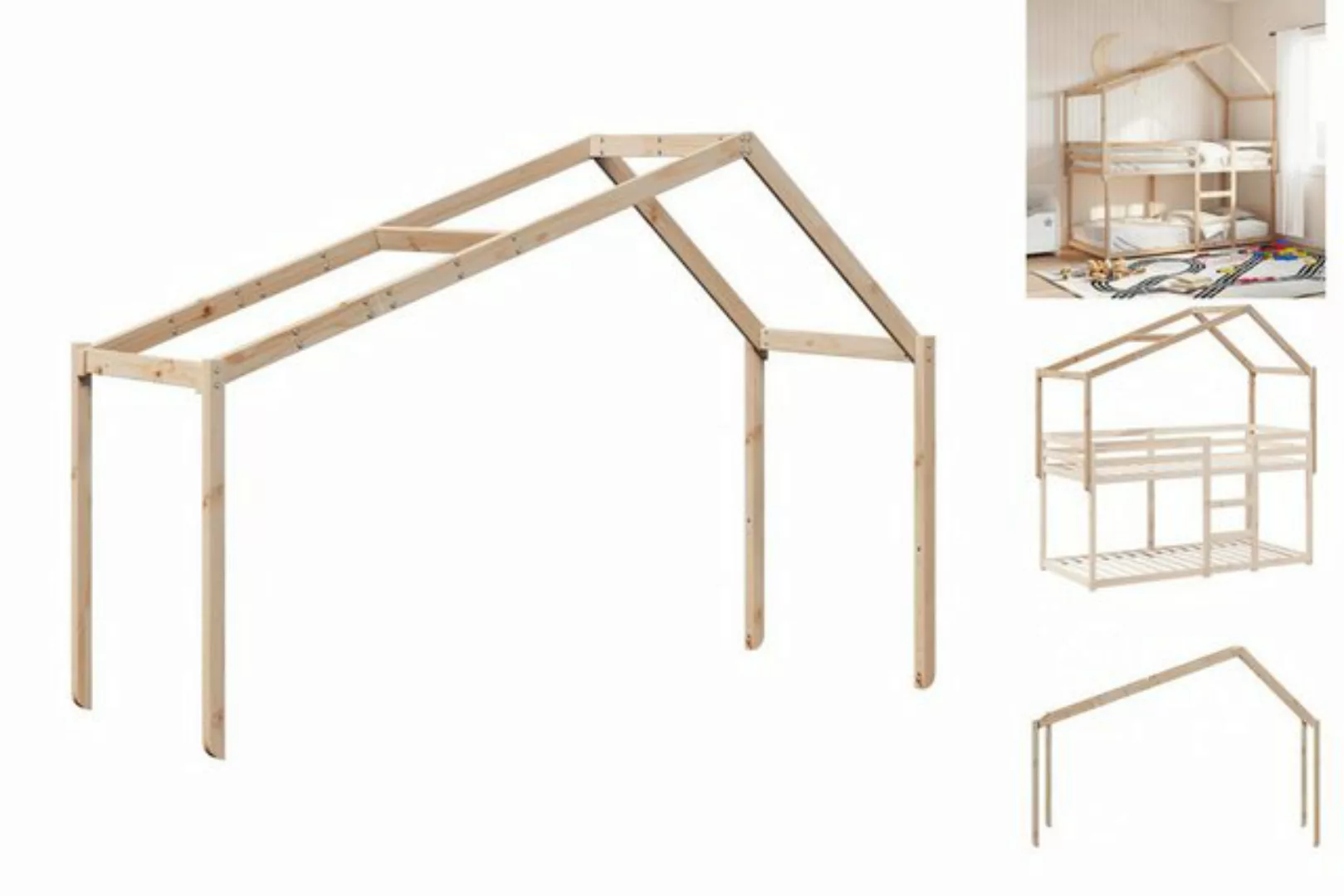vidaXL Kinderbett Dach für Kinderbett 203x80,5x142 cm Massivholz Kiefer günstig online kaufen