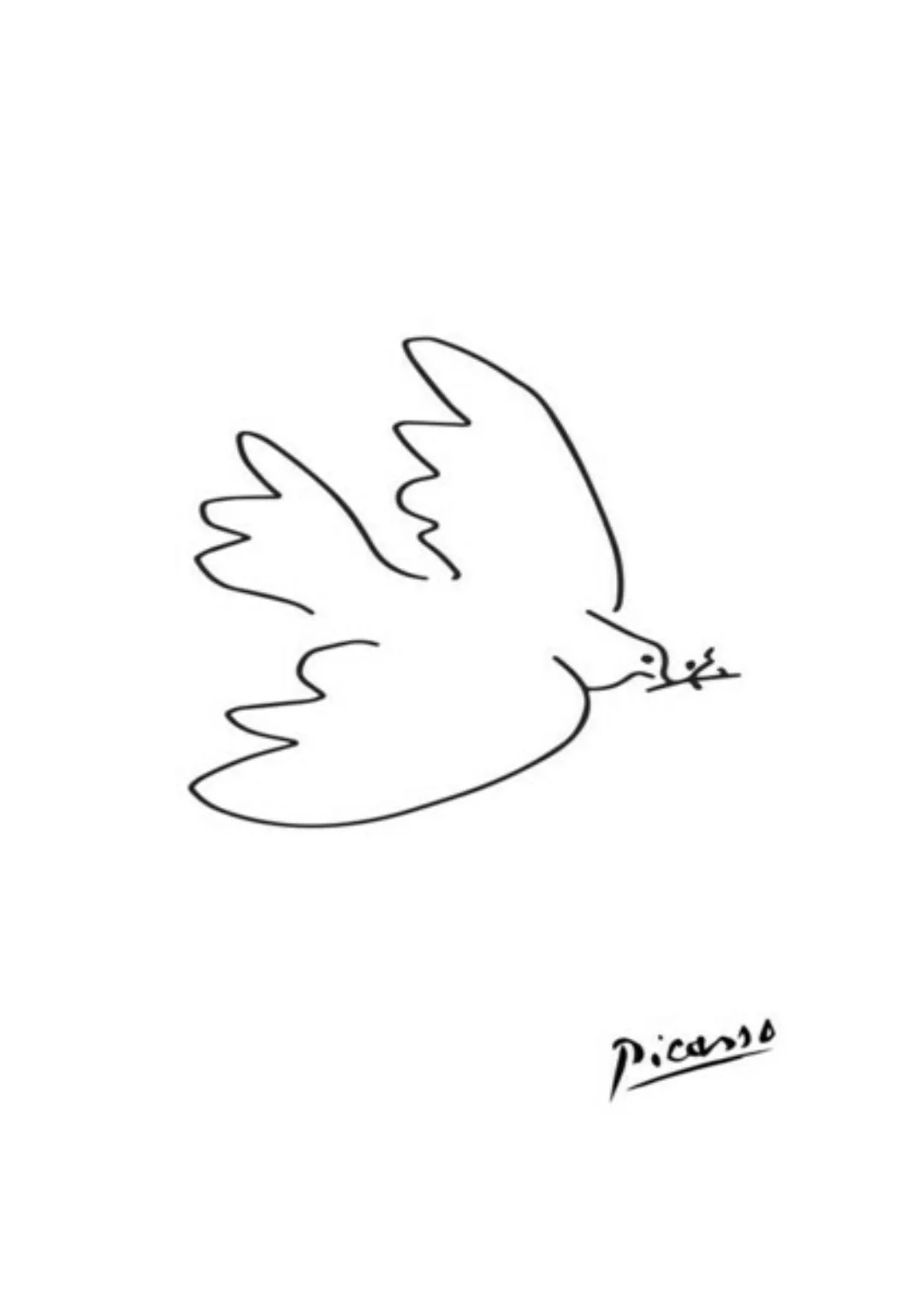 Poster / Leinwandbild - Picasso Taube günstig online kaufen