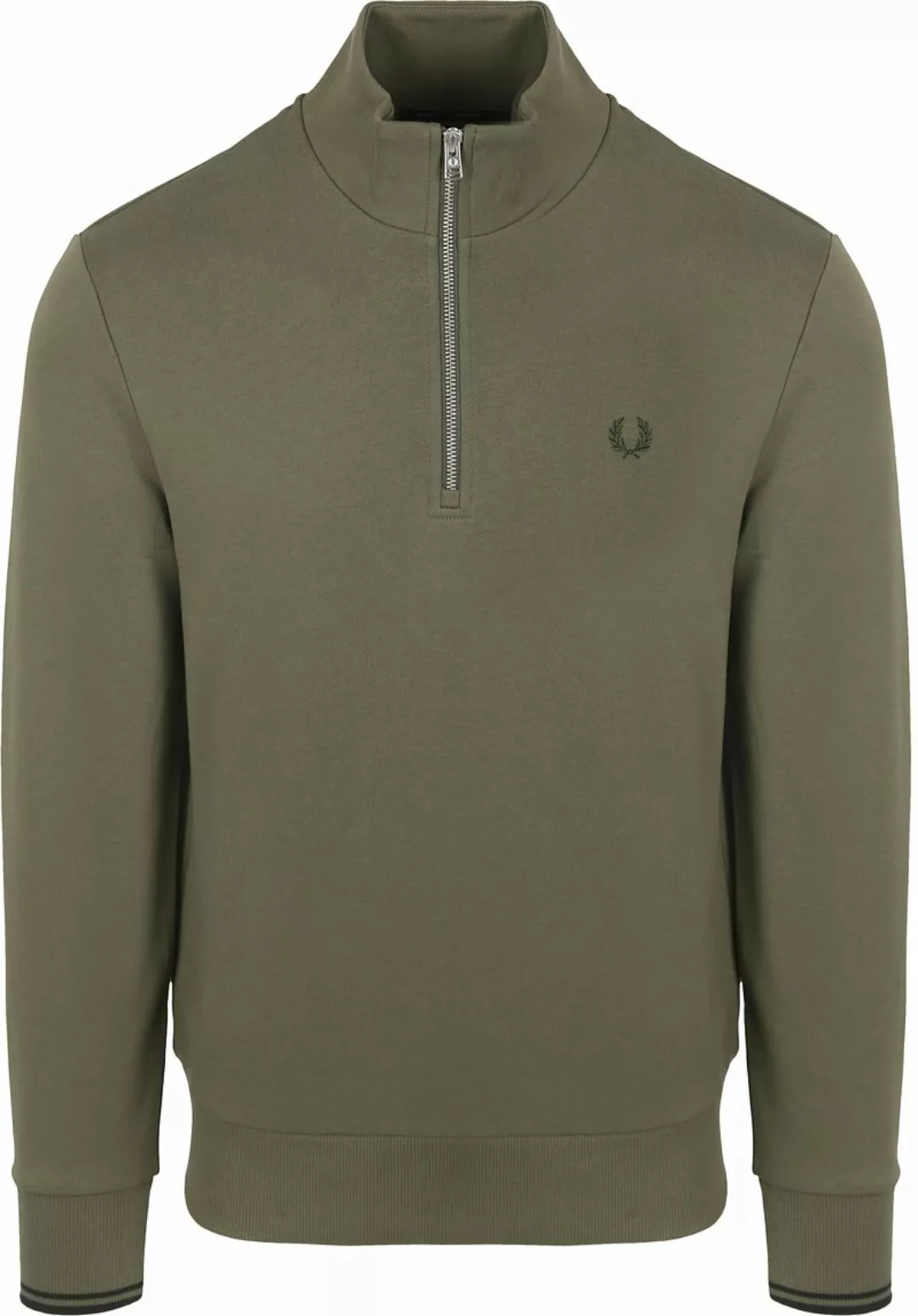 Fred Perry Half Zip Pullover Olivgrün - Größe L günstig online kaufen