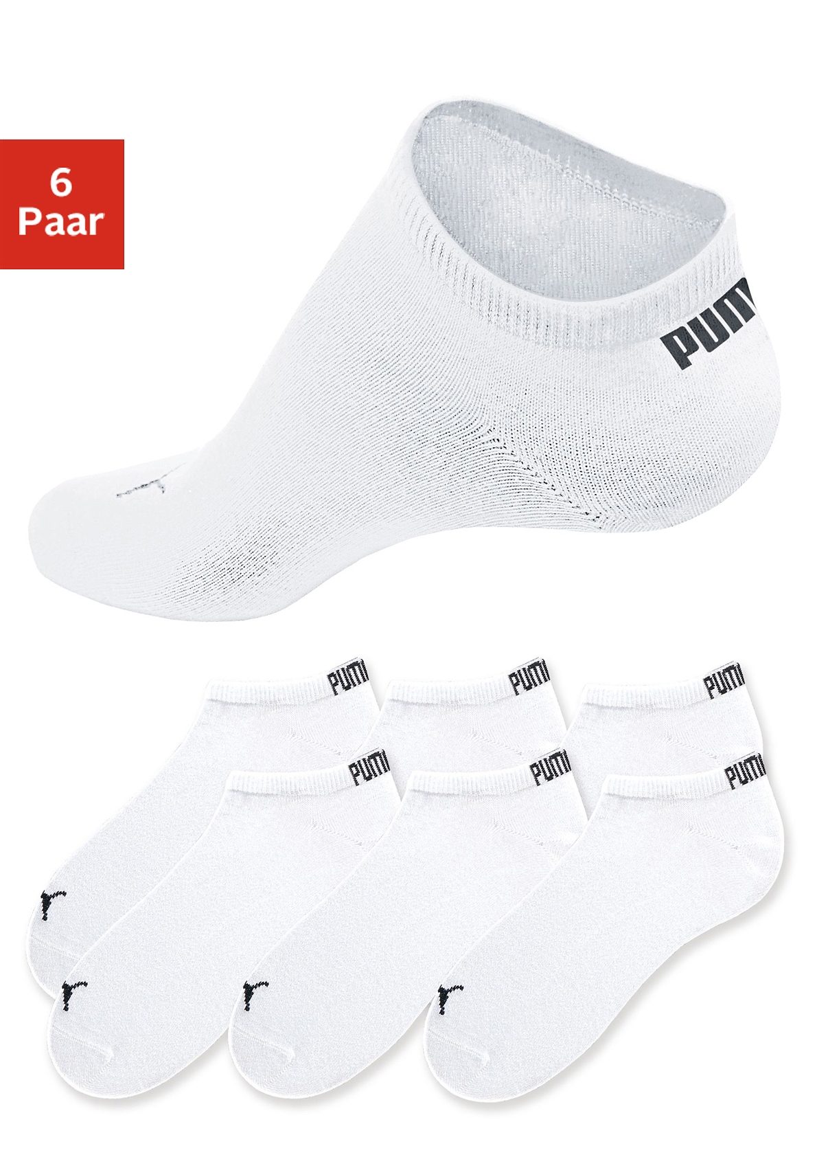 PUMA Sneakersocken, (6 Paar), mit eingestricktem Markenlogo günstig online kaufen