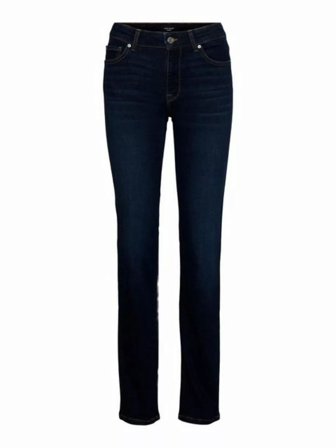 Vero Moda Damen Jeans VMDAF Straight Fit Blau - Dark Blue Denim günstig online kaufen