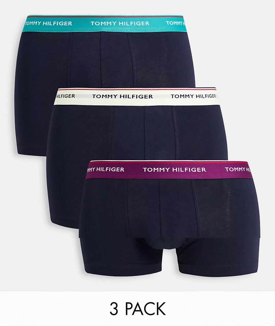 Tommy Hilfiger – Unterhosen mit kontrastierendem Logobund in Marineblau im günstig online kaufen