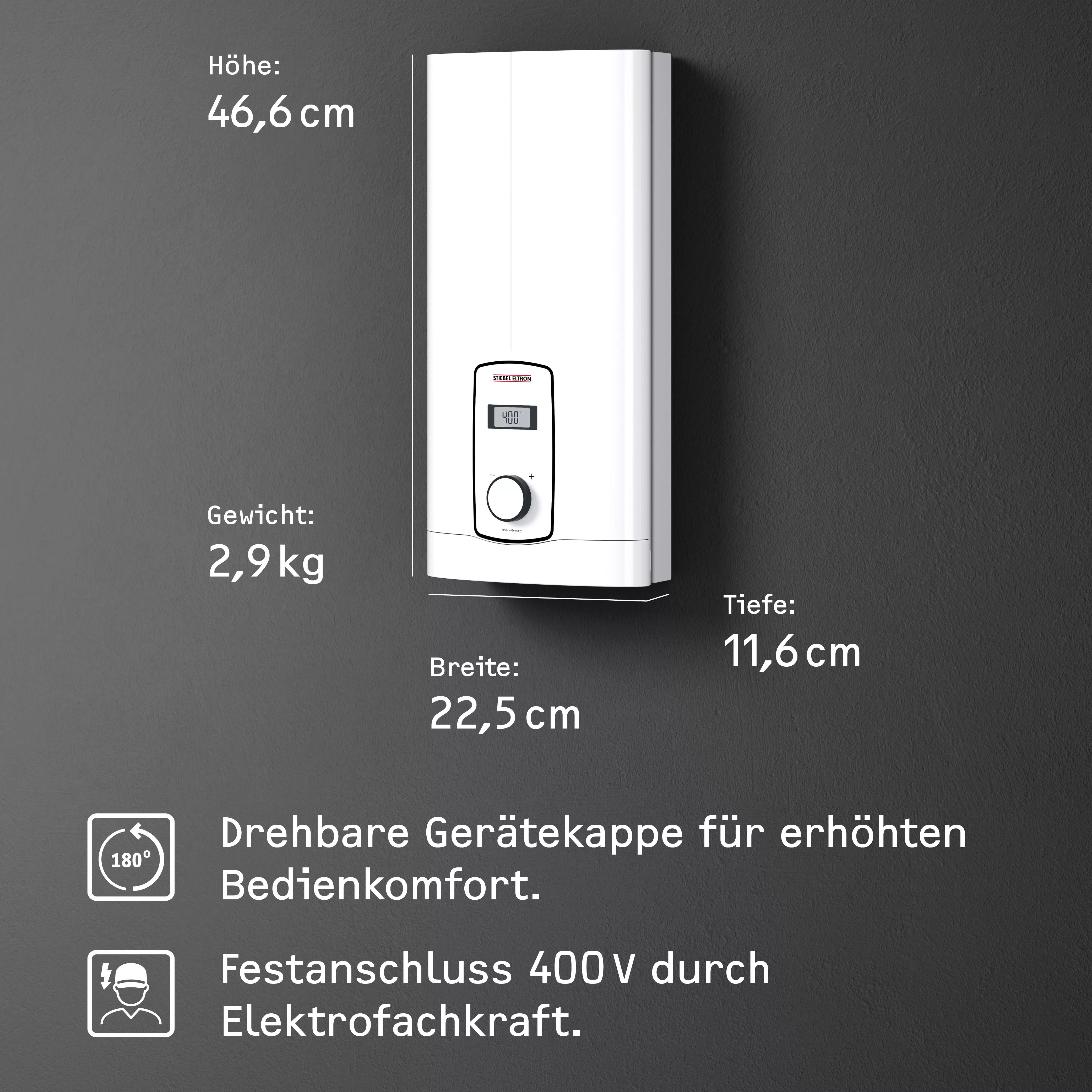 STIEBEL ELTRON Komfort-Durchlauferhitzer »DHB-E 27 kW LCD, gradgenaue Tempe günstig online kaufen