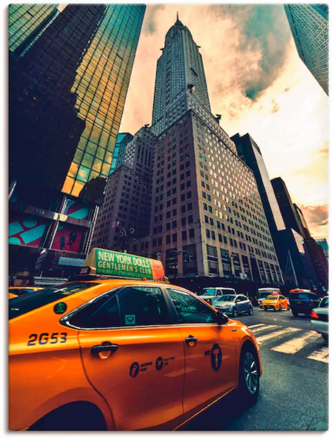 Artland Wandbild »Taxi in New York«, Gebäude, (1 St.), als Leinwandbild, Po günstig online kaufen