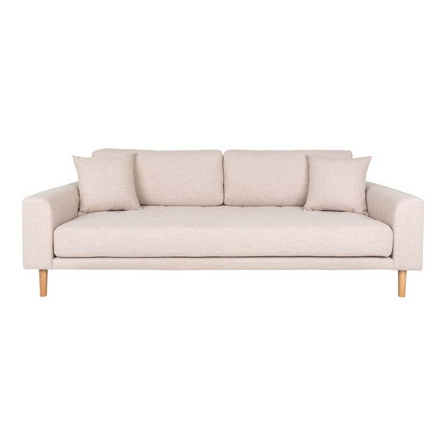 ebuy24 Sofa Lido Sofa 3 Personen mit 2 Kissen sandfarben. günstig online kaufen