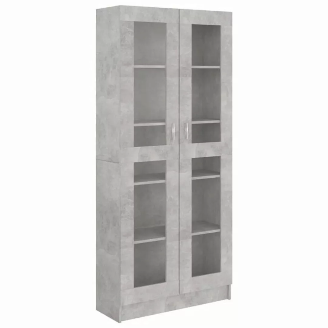 vidaXL Vitrine Bücherschrank Vitrinenschrank Vitrine Betongrau 82,5x30,5x18 günstig online kaufen