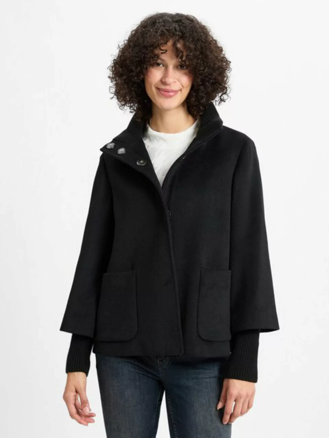 s.Oliver BLACK LABEL Funktionsjacke Jacke aus Wollmix mit Rippbündchen günstig online kaufen