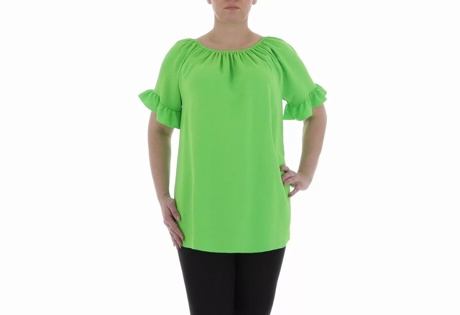 Ital-Design Kurzarmbluse Damen Elegant (85915854) Bluse in Grün günstig online kaufen