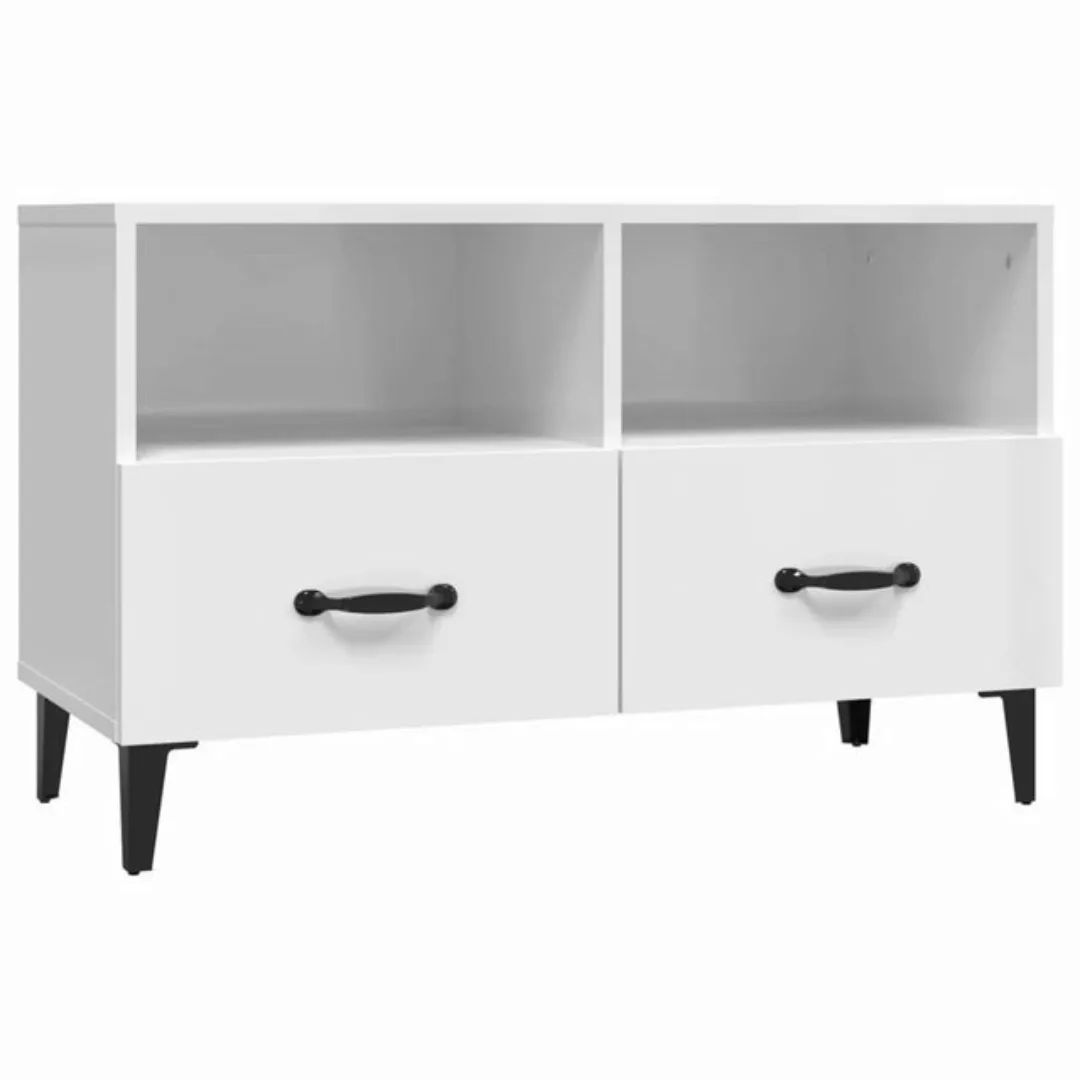 vidaXL TV-Schrank TV-Schrank Hochglanz-Weiß 80x36x50 cm Spanplatte Lowboard günstig online kaufen