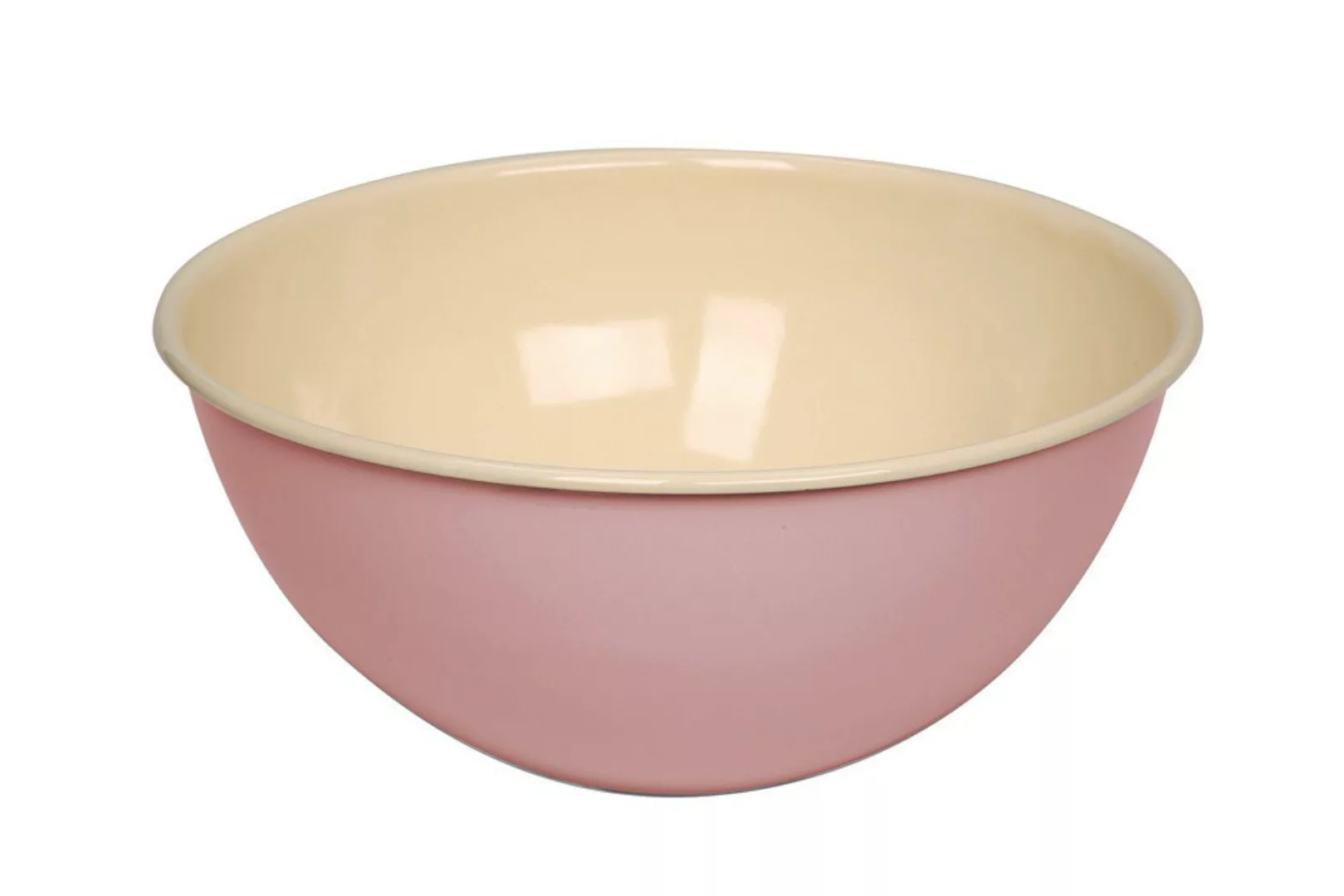 Riess Obst und Salatschüssel Emaille Pastell Rosa 26cm günstig online kaufen