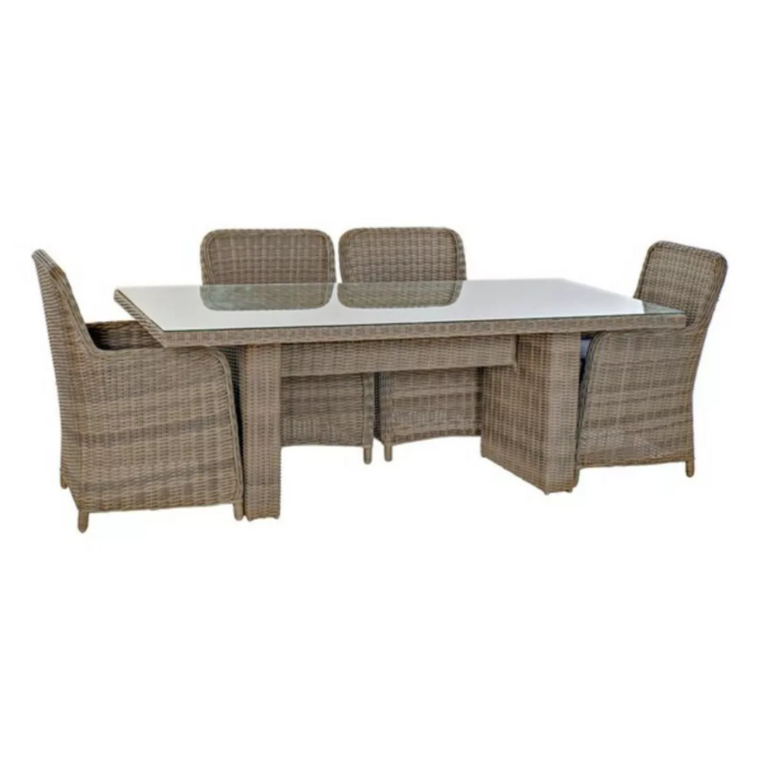 Tisch-set Mit 6 Stühlen Dkd Home Decor Stahl Rattan (7 Pcs) günstig online kaufen