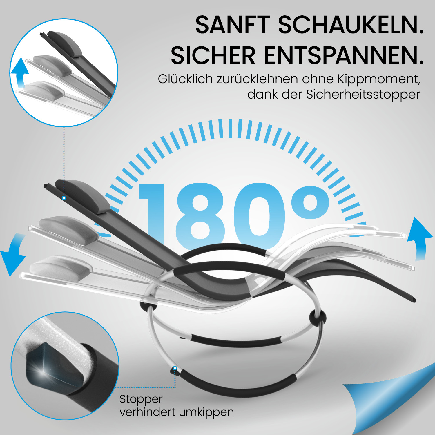 Relax-Schaukelliege inkl. Seitentasche Anthrazit + Auflage Anthrazit günstig online kaufen