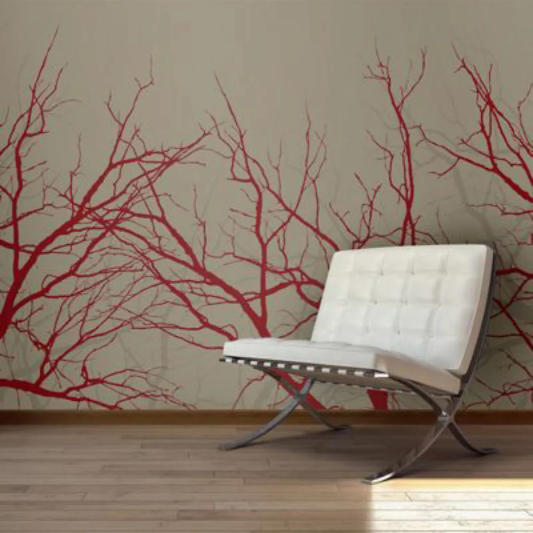 artgeist Fototapete Red-hot branches grau/rot Gr. 350 x 270 günstig online kaufen