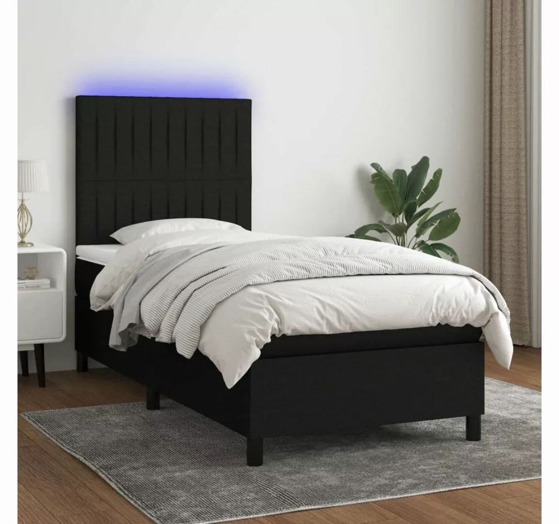 vidaXL Boxspringbett Bett Boxspringbett mit Matratze & LED Stoff (90 x 190 günstig online kaufen